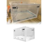 BoîTe D'atomisation Animaux Compagnie Chambre d'Oxygénothérapie pour Animaux, Incubateur Transparent pour Chatons et Mise Bas, Cage d'Atomisation à Deux Trous pour Lapins, Oiseaux et Petits(M)
