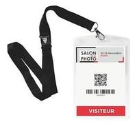 Avery Porte-badges A6 x10, transparent, 10 tours de cou noirs, 12 inserts, compat. laser/jet d'encre