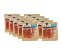Boîte de 10 blisters de tranches jambon serrano. Grande réserve 90 g sans additifs. Durcissement de manière traditionnelle pendant une période minimale de 12 mois