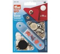Prym Boutons-pression Anorak 390306 – sans couture – 15 mm – laiton – blanc