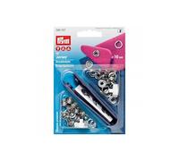 Prym Boutons-pression Jersey 10 mm Anneau laiton argent + outil PRYM_390107-1 Multicolore Pack