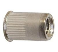 Boite de 100 écrous crantés ACTON à sertir - Ø4 mm - Tête affleurante Inox A2 - 626334