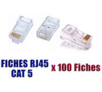 Boite de 100 Fiches RJ45 8P8C - Prises à Sertir