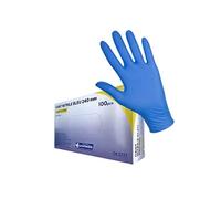 Boite de 100 Gants Jetables Nitrile Sans Poudre Usage Médical Taille L Sensiskin Bleu