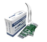 Boîte de 100 lames stériles scalpel en acier au carbone emballées individuellement (lame #12)
