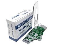 Boîte de 100 lames stériles scalpel en acier au carbone emballées individuellement (lame #20)