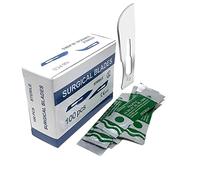 Boîte de 100 lames stériles scalpel en acier au carbone emballées individuellement (lame #22)