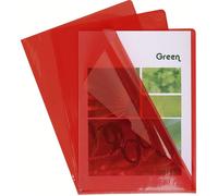 Exacompta Pochettes coin en PVC 14/100ème - Boîte de 100 Rouge