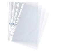 Boîte de 100 pochettes transparentes perforées grainées en polypropylène 7/100e - Maxiburo