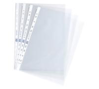 Boîte de 100 pochettes transparentes perforées lisses en polypropylène 7/100e - Maxiburo