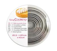 Boite de 11 emporte-pièces ronds en inox