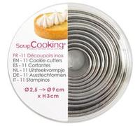 Boite de 11 emporte-pièces ronds en inox - ScrapCooking Multicolore G