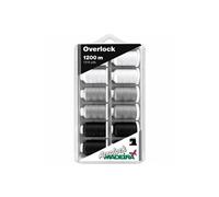 Boîte de 12 Cônes Fil Aerolock n°125 1200m Noir Gris Blanc pour Surjeteuse