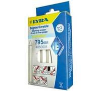 Boîte de 12 craies de marquage à base d'huile 795 Basic 110x11mm blanches - LYRA - L4850001 Blanc G