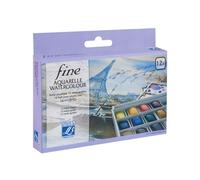 Lefranc & bourgeois 601660 boîte de 12 peintures aquarelles avec palette détachable G