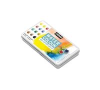 Boîte de 12 demi-godets aquarelle + pinceau à eau