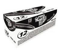 BIC Feutres pour enfants Visacolor XL, pointe large, lavables, Noir, boîte de 12