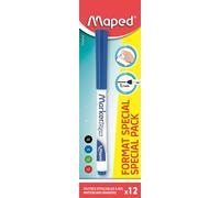 Boîte De 12 Marker`Peps Fins Effaçables-Feutres Fins Effaçables À Sec-Coloris : Noir X4,Bleu X4,Vert X2,Rouge X2 741832lm