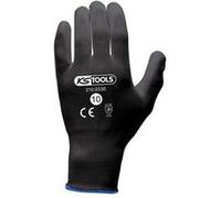 KS TOOLS - 310.0330 - Lot de 12 paires de gants de travail en polyuréthane noirs, T.10 EN 388