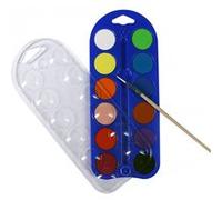 Boîte de 12 pastilles peinture gouache + pinceau Multicolore G