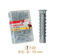 Boîte de 132 chevilles tous matériaux FISCHER 518524 nylon SX - Ø6-8-10 mm