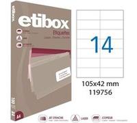 APLI Étiquettes autocollantes ETIBOX 119756 – 105 x 42,40 mm – 1400 pièces – Laser, Jet d'encre