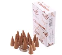 Boite de 15 Cônes D'Encens Stamford Parfum Vanille, Attrape-cendres en métal, haut. 3cm, durée du cone 20mns