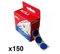 Boîte De 150 Pastilles Adhésives 15mm Diamètre Bleu Apli