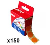 Boîte De 150 Pastilles Adhésives 15mm Diamètre Orange Apli