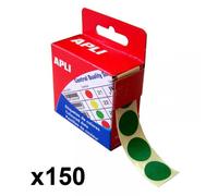 Boîte De 150 Pastilles Adhésives 15mm Diamètre Vert Apli