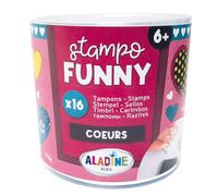 Aladine - 16 Tampons Coeurs - Tampons Enfant dès 6 ans - Stampo Funny - 85179