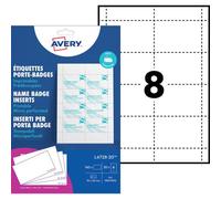 Boite de 160 inserts microperforés 60 x 90 mm pour badges