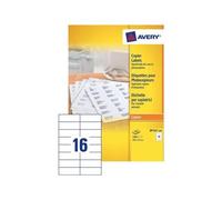 Avery Etiquettes copieurs, blanc, 105,0 x 37,0 mm, Adhésif permanent