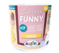 Aladine - Tampons Kawaii avec Encreur Noir - Stampo + encreur noir - Stampo Funny - Kawaii Japon Manga - 2 à 5 cm - 85181
