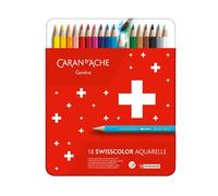 Boîte métal crayons 18 couleurs Caran d'Ache Swisscolor