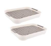 Boîte De 2 Pièces Toilette de Lapin Caisse de Lapin Animaux Mousse Tapis à Priser Chiens Cage pour Rongeur bac à litière Toilettes Amovibles en Plastique Pot Amovible PP Blanche TOGEVAL