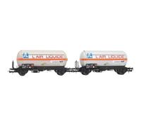 Jouef HJ6287 SNCF, Coffret de 2 Wagons-citernes à gaz à 2 essieux avec Toit ouvrant, « Air Liquide », ép. Wagons de fret IV