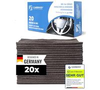 Boîte de 20 chiffons Carbigo® en microfibres professionnels - Chiffons de nettoyage pour voiture très absorbants grâce à la microfibre douce - Pratiques pour la voiture - 25x25cm (220 GSM)