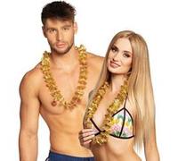 boite de 20 colliers hawaïen or Jaune G