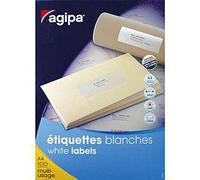Boîte de 200 étiquettes blanches, Format 210 x 148,5 mm, impression laser copieur et jet d'encre