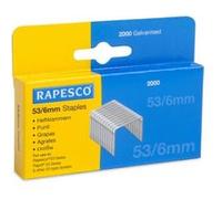 Rapesco 0751 Agrafes Galvanisées de Type 53/6 mm, Lot de 2000