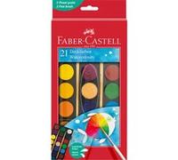 Faber-Castell 125027 - Coffret d'aquarelle 21 couleurs, pinceaux inclus, coffret de peinture pour l'école et les loisirs