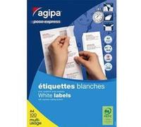 Boîte de 2100 étiquettes blanches, Format 70 x 42,4 mm, impression laser copieur et jet d'encre G