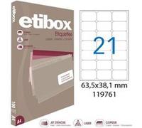 APLI Étiquettes blanches ETIBOX 119761-2100 63,5x38,1 mm coins arrondis Laser Copieurs Jet d'encre
