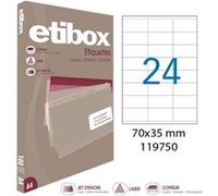 Boite de 2400 étiquettes auto-adhésives blanches ETIBOX 70 x 35 mm G