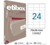 APLI Étiquettes autocollantes ETIBOX 119767 70x36 mm blanches - Laser/Jet d'encre - Boîte 2400