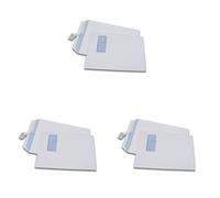 Boîte de 250 pochettes blanches C4 229x324 90 g/m² fenêtre 110x50 bande de protection (Lot de 3)