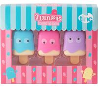 Boîte De 3 Baumes À Lèvres Hydratants Parfumés Pour Enfants-Bonbons,Vanille Et Rose-Pour Sac De Fête-Forme De Sucettes (Rose)-10,5 G