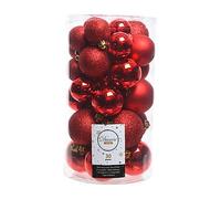 Boîte de 30 boules de Noël rouges