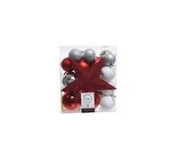 Boîte de 33 accessoires EDM - esprit de Noël - Argenté, Rouge et Blanc - 72209